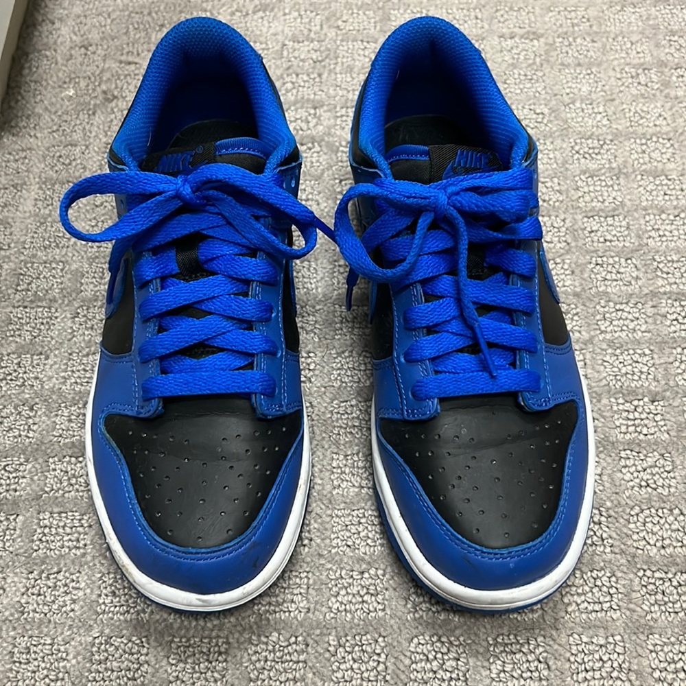 Kids 4.5 black and blue dunks. Worn only twice minor creasing. Orig paid 150
